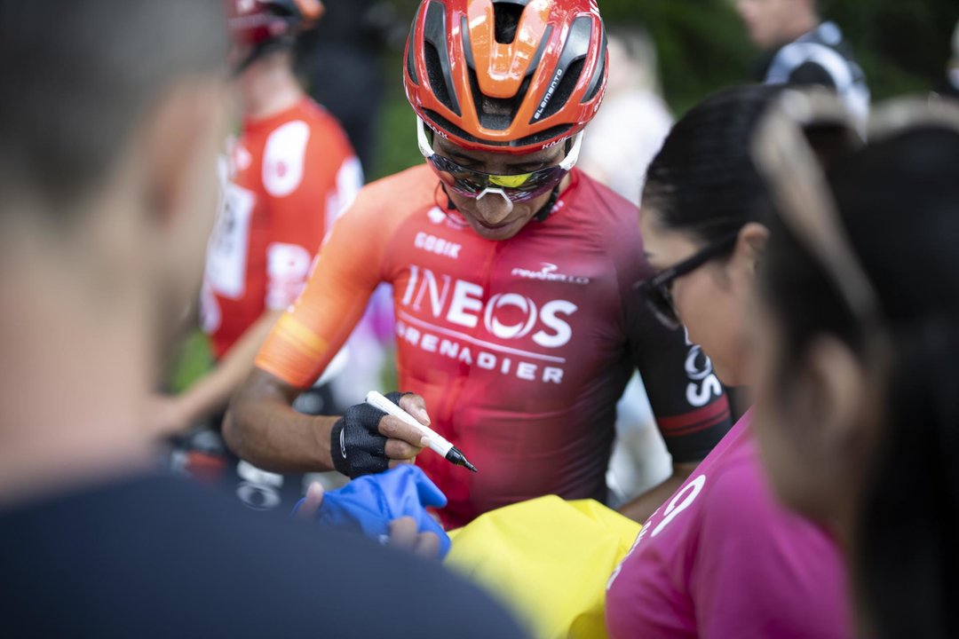 Imagen de Egan Bernal de Colombia. EFE/EPA/GIAN EHRENZELLER