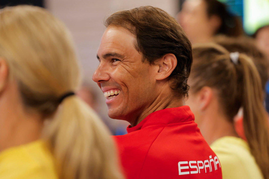 Rafa Nadal, durante la ceremonia oficial del sorteo de cuadros de singles y dobles. EFE/ Emilio Lavandeira