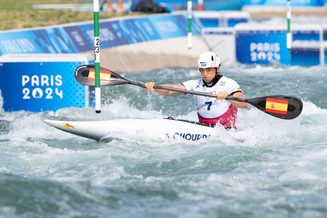 La española Maialen Chourraut en la final de Kayak Individual Femenino parte de los Juegos Olímpicos de París 2024 este domingo, en Vaires-sur-Marne (Francia). EFE/ Rafa Aparicio Federación Española De Piraguismo