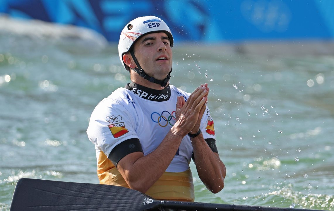 El catalán Miquel Travé ha concluido en la quinta plaza en la final de C1 de piragüismo eslalon en Vaires-sur-Marne, Francia. EFE/EPA/ALI HAIDER