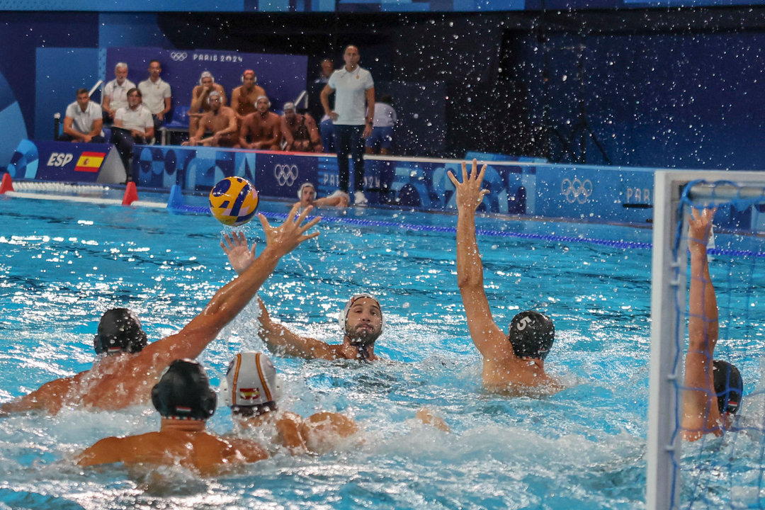 Partido de ronda preliminar del Grupo B de Waterpolo Masculino, entre España y Hungría, parte de los Juegos Olímpicos de París 2024, en Saint-Denis (Francia). EFE/ Miguel Gutiérrez