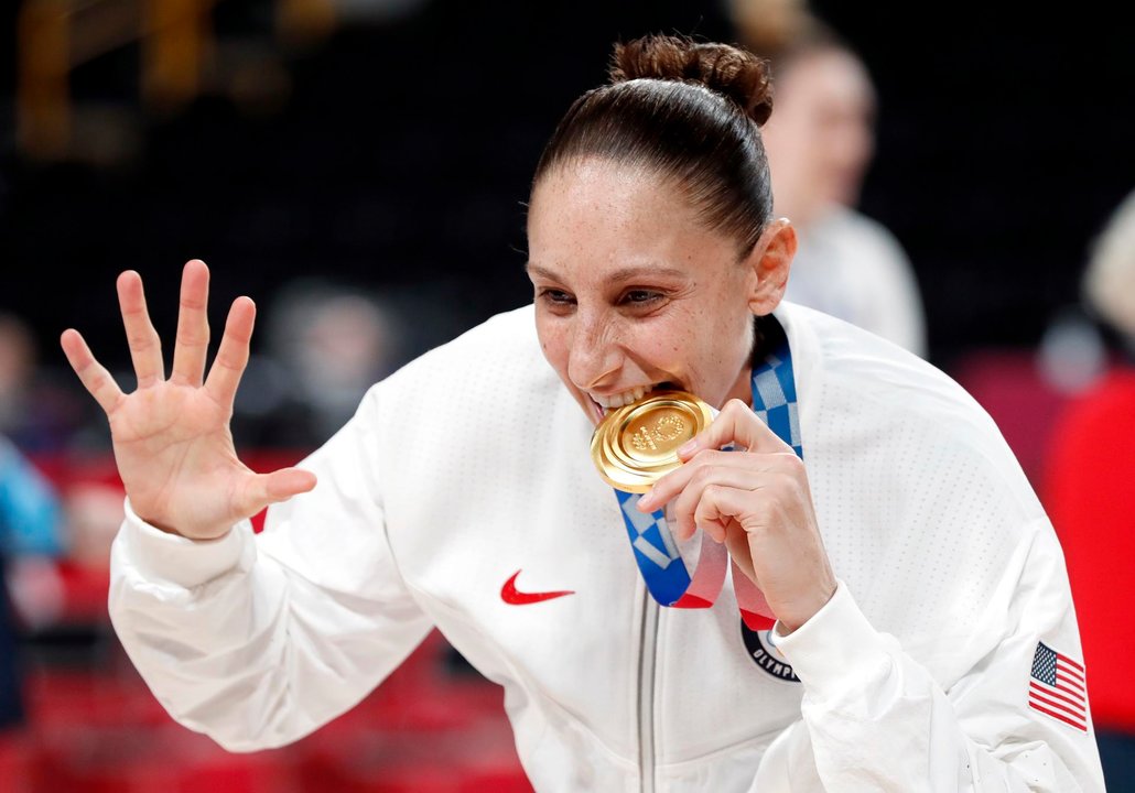 Fotografía de archivo de la basquetbolista estadounidense Diana Taurasi. EFE/KIYOSHI OTA