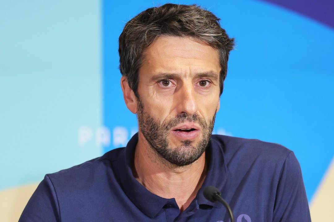 El presidente del Comité Organizador de París 2024, Tony Estanguet, durante la conferencia de prensa la víspera del comienzo de la Ceremonia de Apertura de los Juegos Paralímpicos de París 2024. EFE/EPA/Teresa Suárez