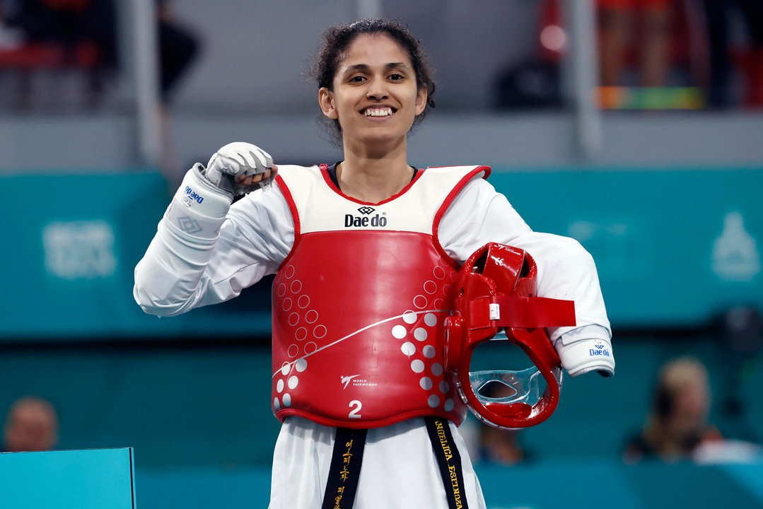 Fotografía de archivo en la que se registró a la taekwondista peruana Leonor Angélica Espinoza, quien ganó la medalla de oro de los Juegos Paralímpicos de París 2024 en la categoría k44 de -47 kilos. EFE/Elvis González